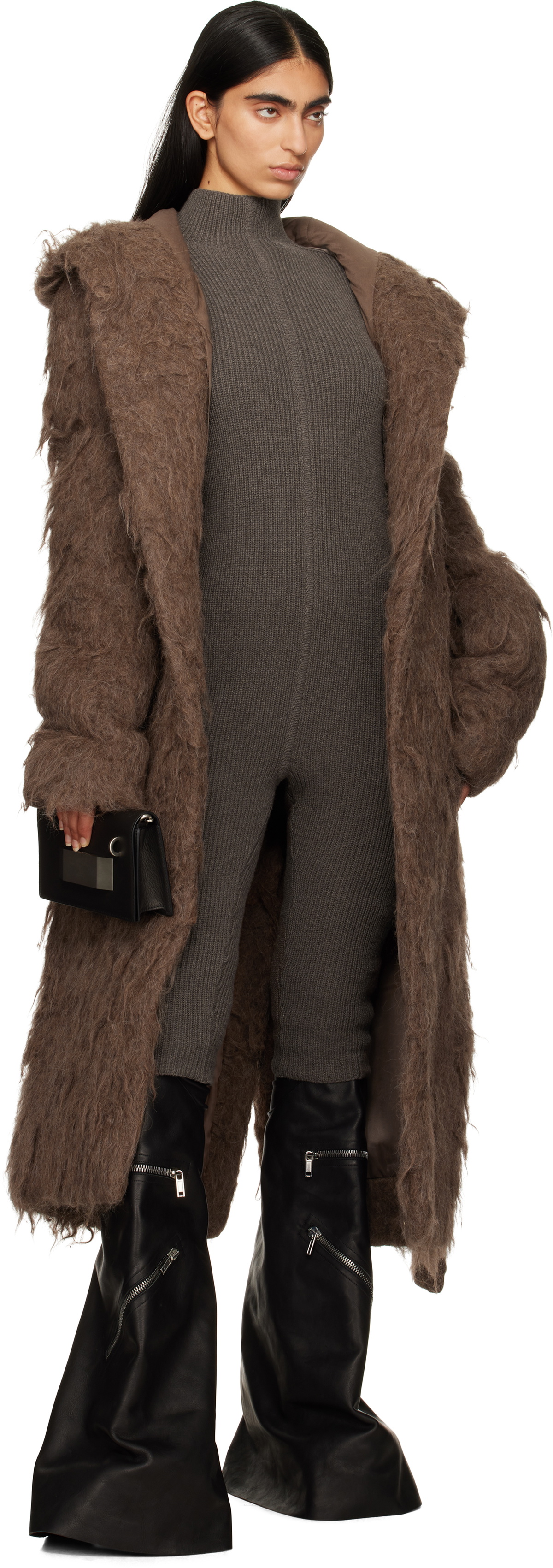 Rick Owens Gray Porterville Knit Headon Jumpsuit