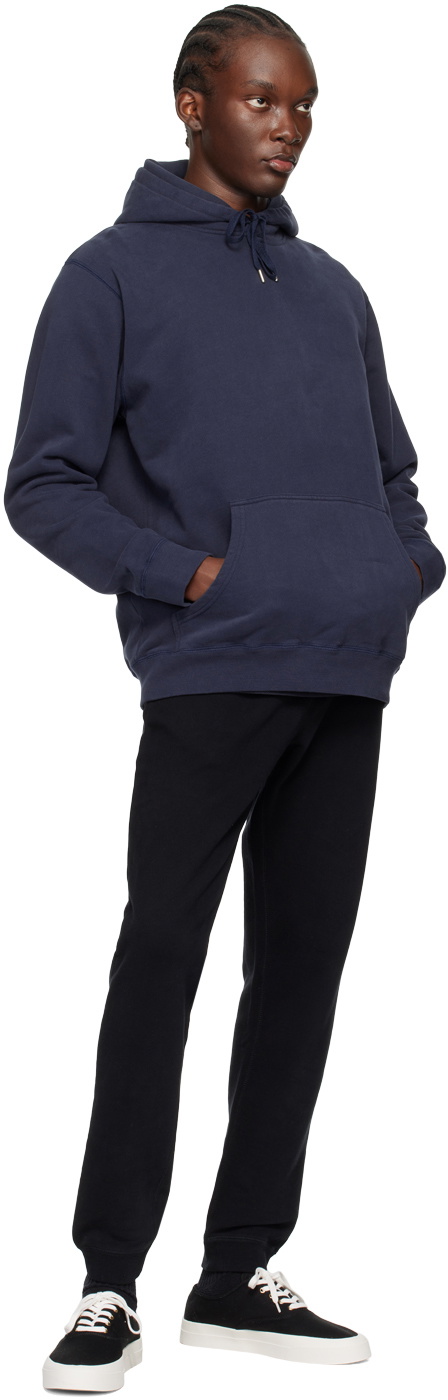Sunspel Navy Loopback Hoodie