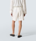 Commas Kantha striped cotton Bermuda shorts