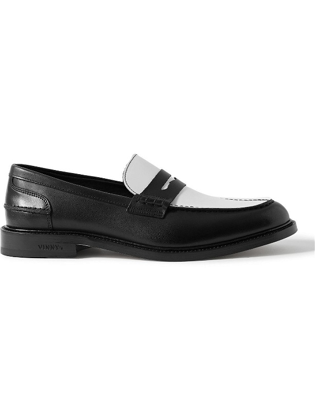 Photo: VINNY's - Townee Two-Tone Leather Penny Loafers - Black