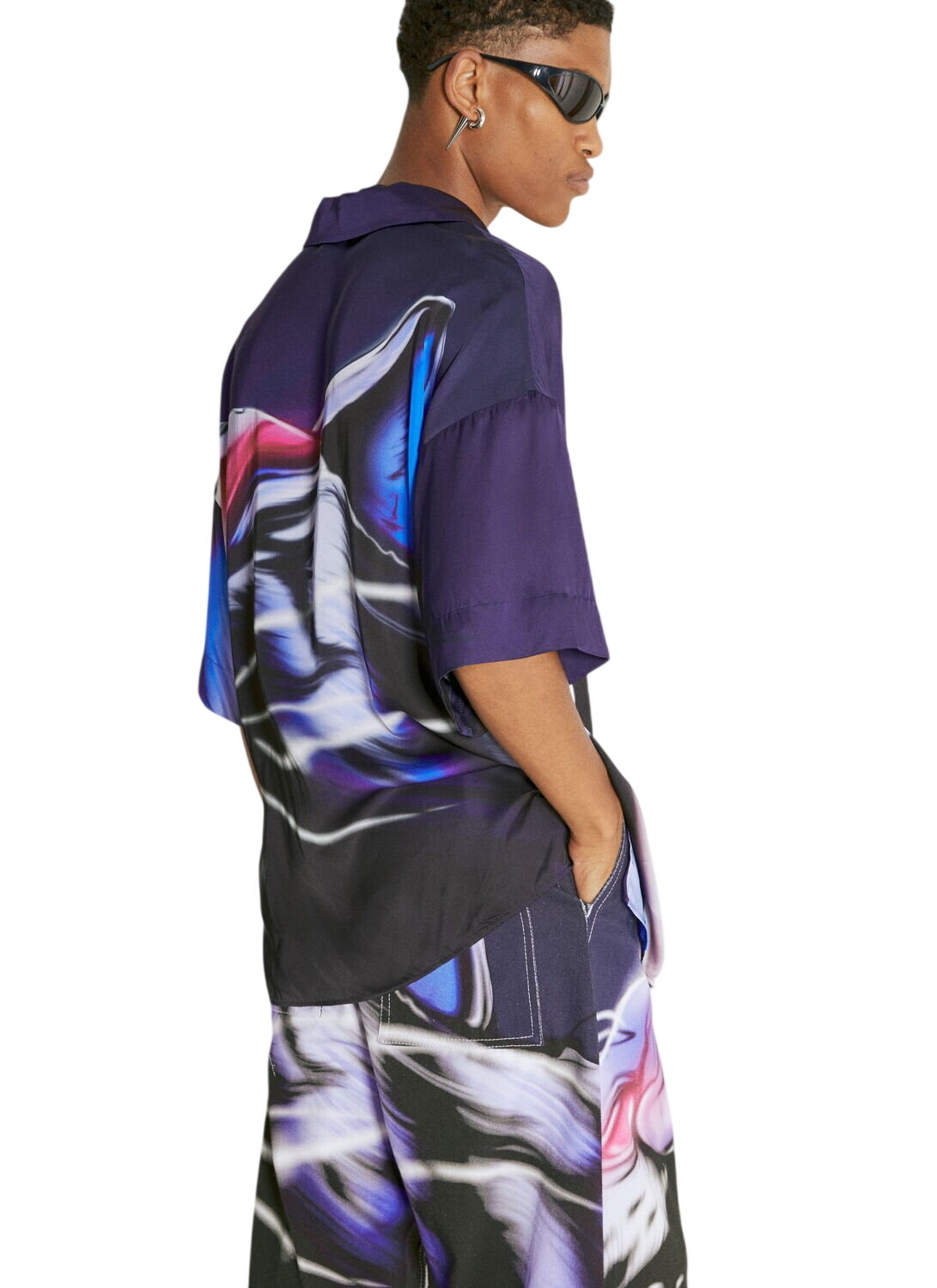 Gerrit Jacob Black & White Printed Moto Denim Jacket Gerrit Jacob