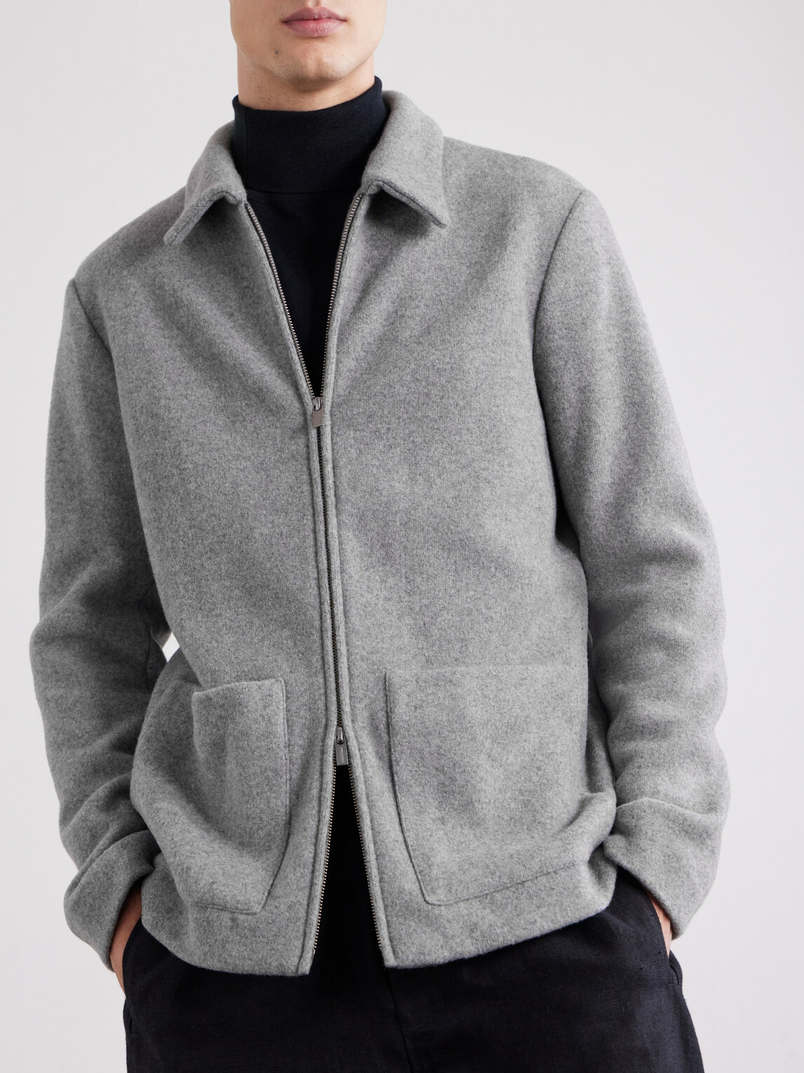 Barena - Cotton-Blend Felt Overshirt - Gray