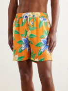Polo Ralph Lauren - Straight-Leg Mid-Length Printed Linen Swim Shorts - Orange