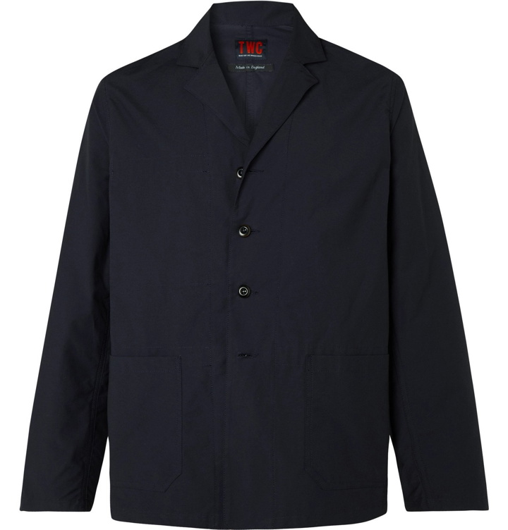 Photo: The Workers Club - Camp-Collar Unstructured Twill Blazer - Blue