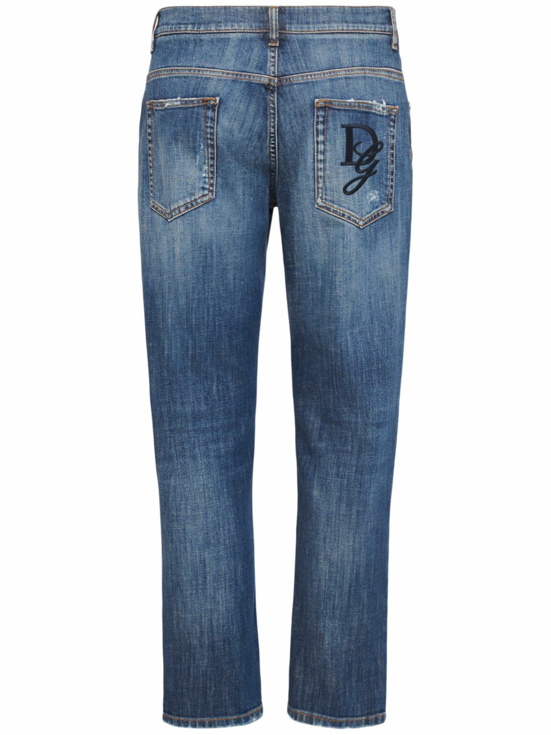 DOLCE & GABBANA Five Pocket Logo Embroidered Jeans Dolce
