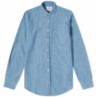 Portuguese Flannel Men's Button Down Chambray Shirt in Blue