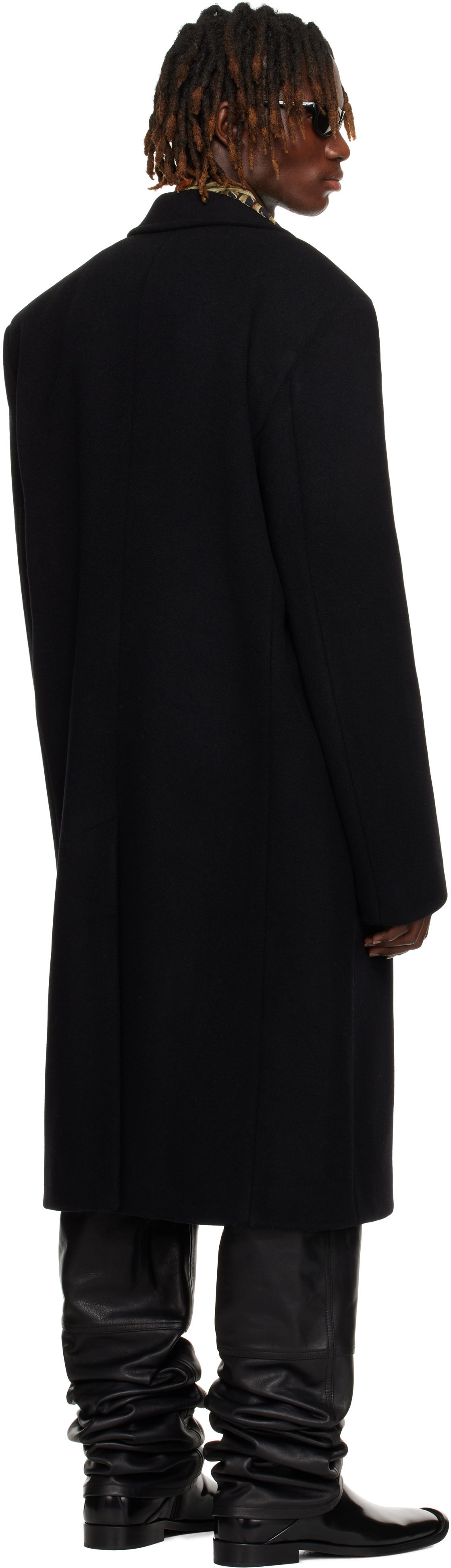 LU'U DAN コート LU'U DAN Black Melton Coat LU'U DAN