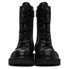 Moschino Black Lace-Up Ankle Boots