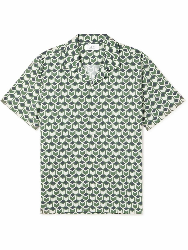 Photo: Mr P. - Stella Camp-Collar Printed Cotton-Poplin Shirt - Green