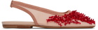 Dries Van Noten Pink Slingback Embellished Mesh Flats