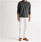 CLUB MONACO - Mélange Brushed Cotton-Blend Half-Zip Sweatshirt - Gray