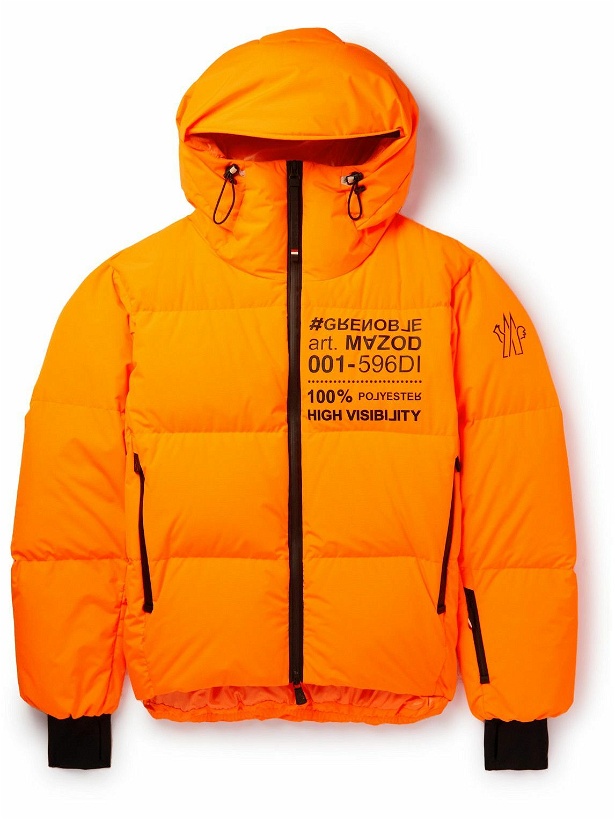 Photo: Moncler Grenoble - Mazod Quilted Printed Ripstop Down Ski Jacket - Orange