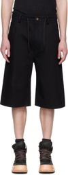 A Diciannoveventitre Black Mark Denim Shorts
