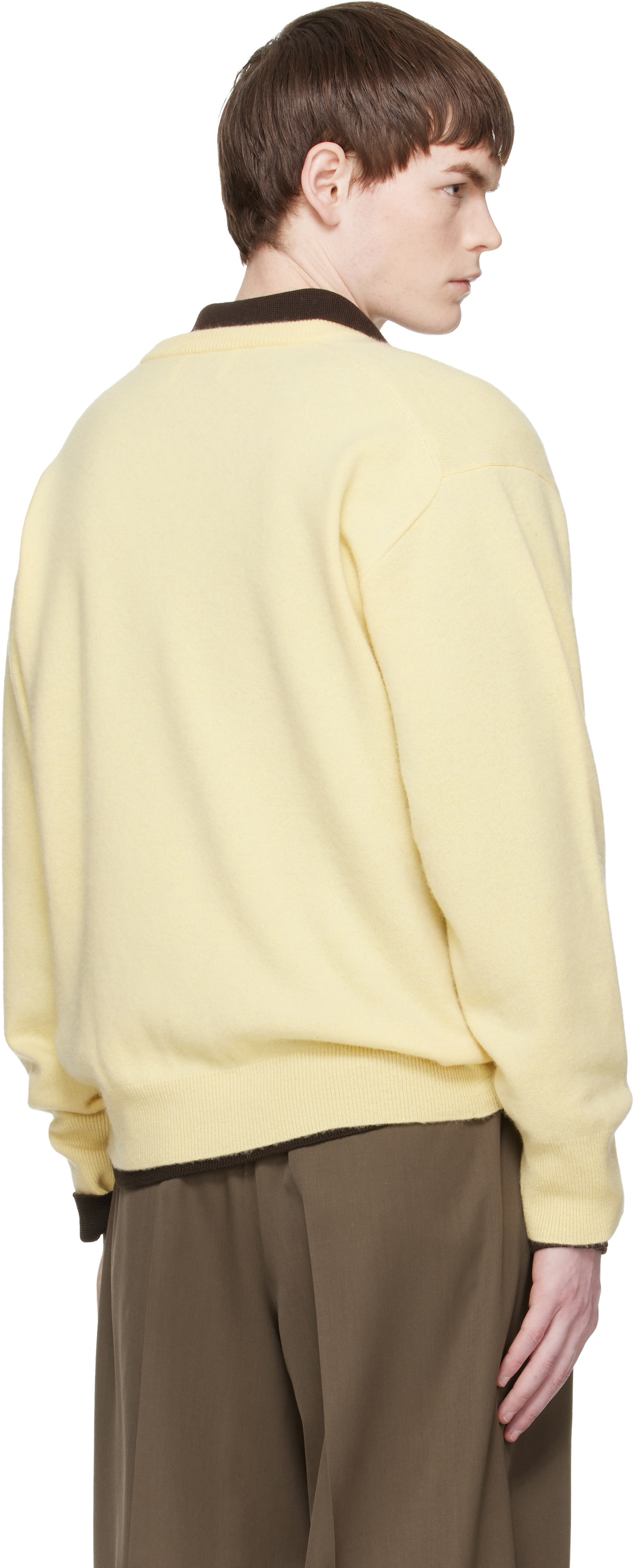 stein Yellow Pure Cashmere V Neck LS Sweater