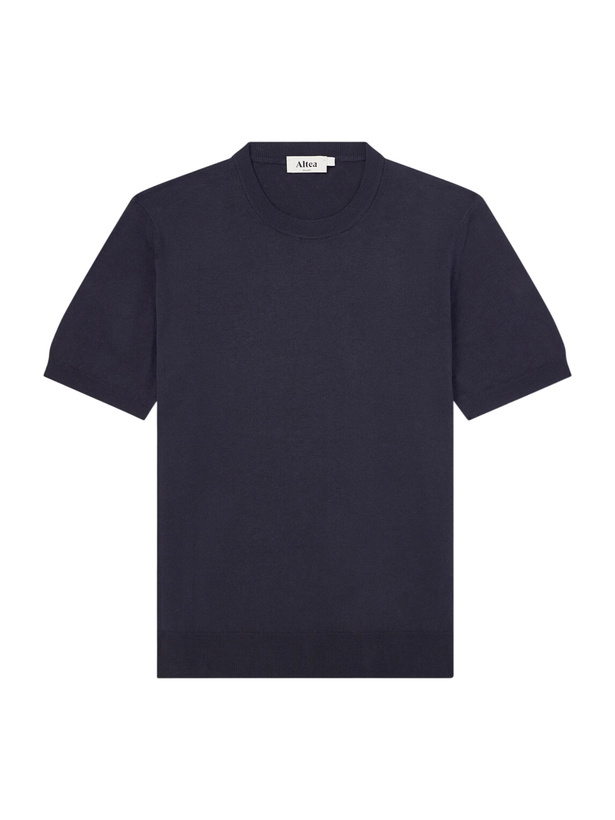 Photo: Altea - Linen and Cotton-Blend T-Shirt - Blue