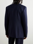 LOEWE - Double-Breasted Wool-Twill Suit Jacket - Blue