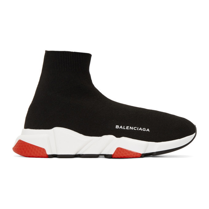 Photo: Balenciaga Black and Red Speed Sneakers