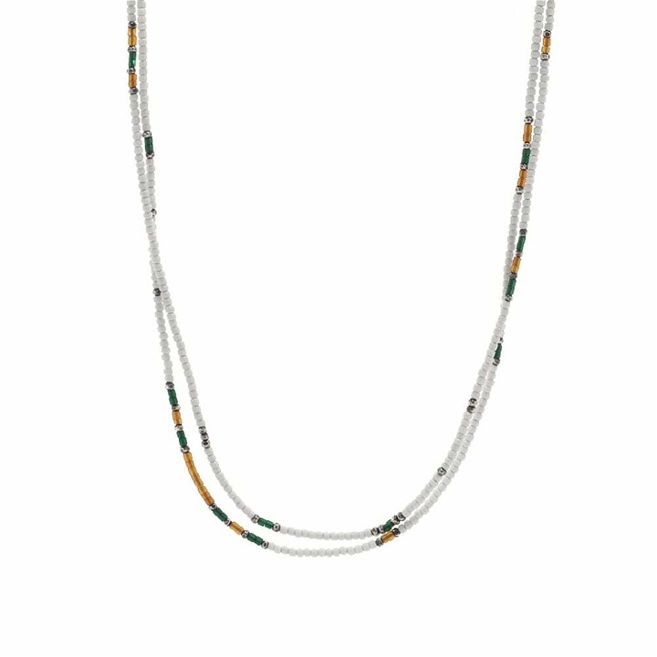 Photo: M. Cohen Men's 30" Stacked Mini Bead Necklace in White