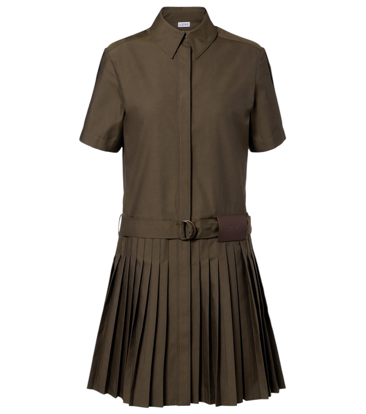 Photo: Loewe Belted pleated cotton-blend shirt dress