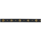 Versace Jeans Couture Black and Gold Floral Stud Belt