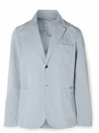 Mr P. - Slim-Fit Unstructured Garment-Dyed Cotton and Linen-Blend Twill Blazer - Blue