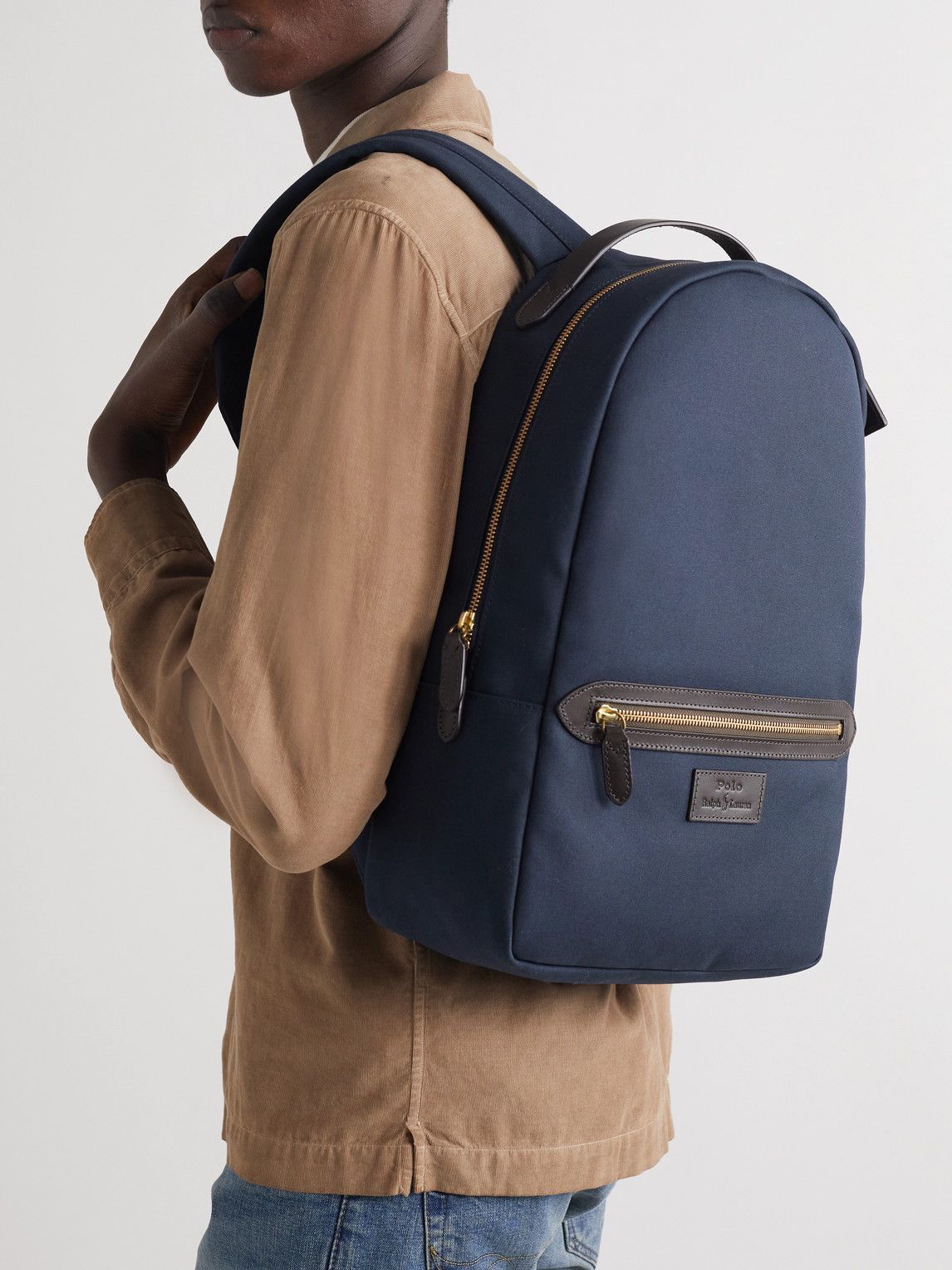 Polo Ralph Lauren Leather-Trim Canvas Backpack