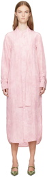 UMBER POSTPAST Pink Natural Coccus Dyed Silk Shirt Midi Dress