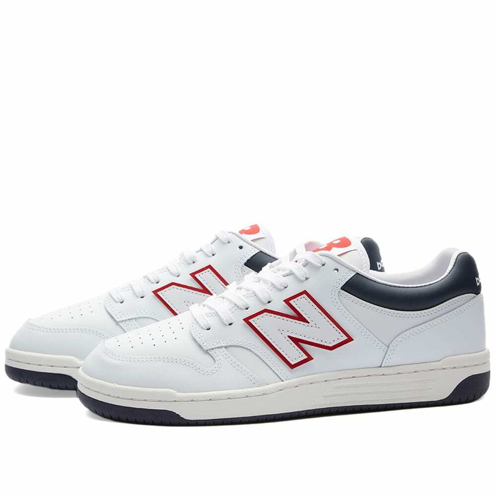 Photo: New Balance Men's BB480LWG Sneakers in White/Navy