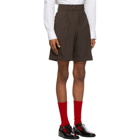 Ernest W. Baker Brown Pinstripe Tailored Shorts