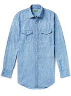 Sid Mashburn - Cotton-Chambray Western Shirt - Blue