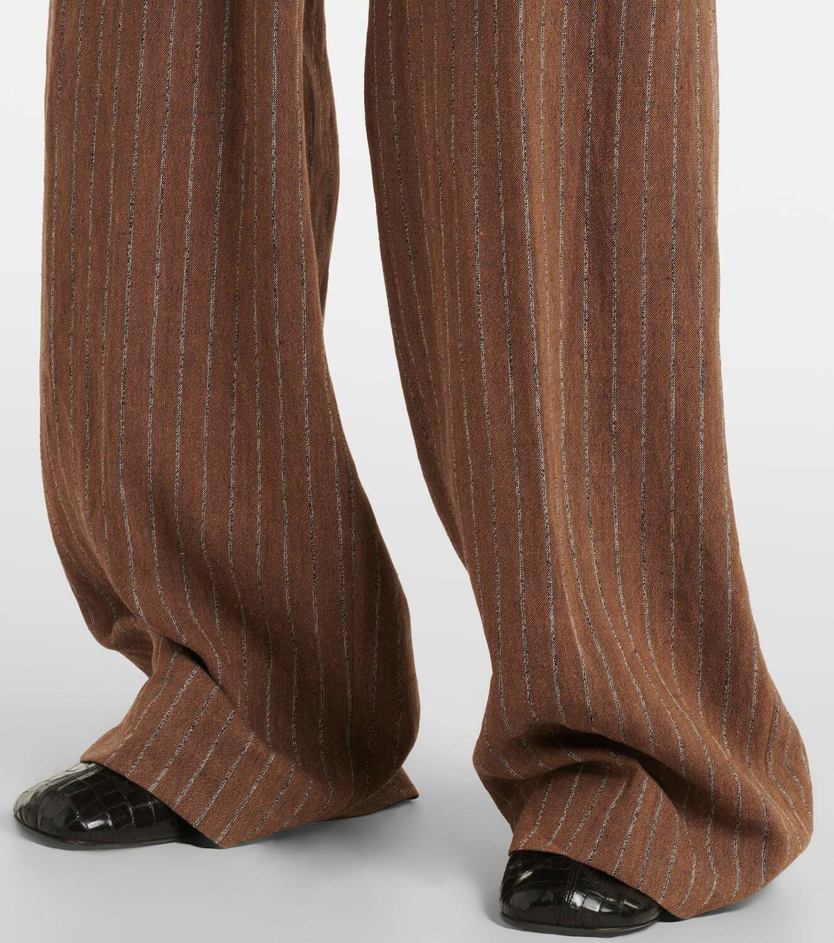 パンツ DRIES VAN NOTEN Caramel Viscose Blend Wide-Leg Pant Dries Van Noten Linen-blend wide-leg pants Dries Van Noten