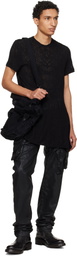 Julius Black Coated Gasmask Skinny Cargo Pants