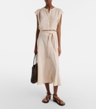 Velvet Malina linen midi skirt