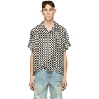 Amiri Black and White Silk Check Short Sleeve Shirt