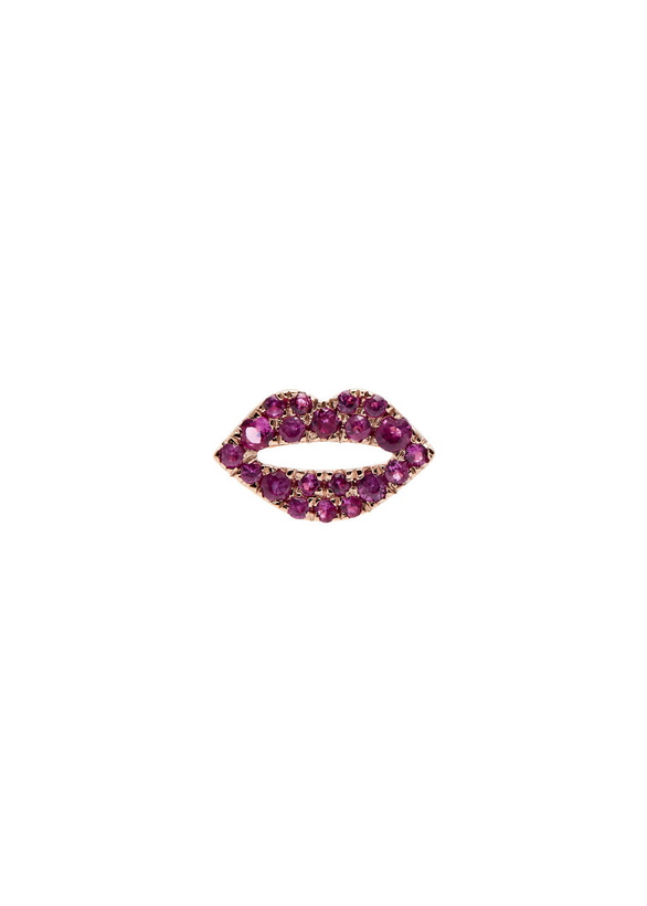 Photo: Roxanne First Scarlett Kiss 14kt Rose Gold Single Stud Earring - Pink - One Size