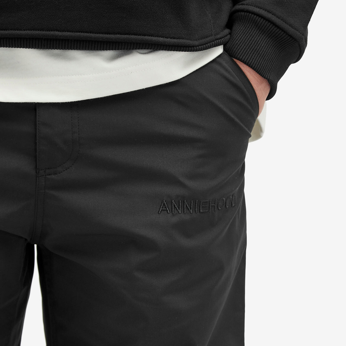ANNIE HOOD Men's Nylon Track Pant in Black