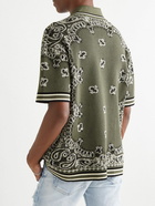 AMIRI - Logo-Embroidered Jacquard-Knit Cotton and Cashmere-Blend Polo Shirt - Green