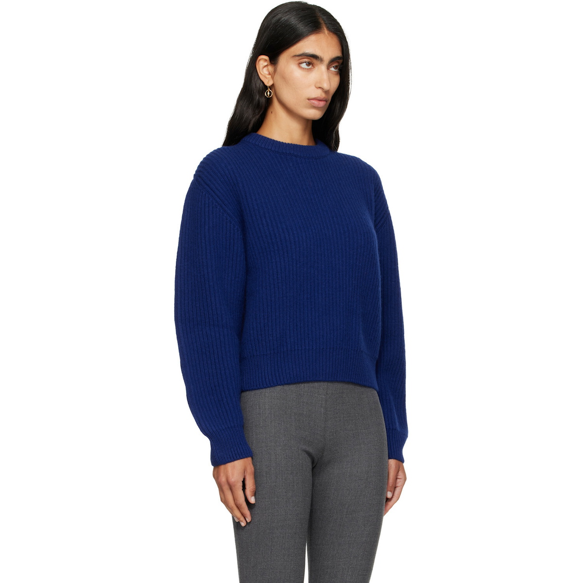 Jil Sander Blue Wool Crew-Neck Sweater