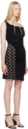 Marine Serre SSENSE Exclusive Black Soft Jersey Draped Minidress