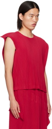 HOMME PLISSÉ ISSEY MIYAKE Red Rectangle Tank Top