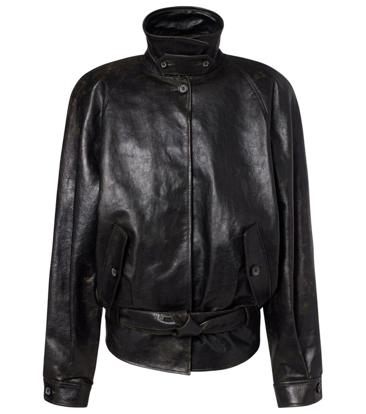 Photo: Magda Butrym Belted leather jacket