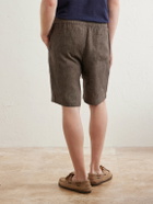 Sunspel - Straight-Leg Linen Shorts - Brown