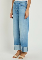 Mother The Half-pipe Ankle Turn-up Barrel-leg Jeans Blue