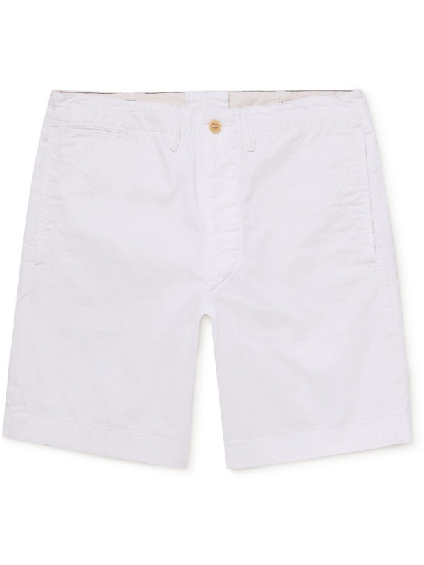 Photo: RRL - Herringbone Cotton Shorts - White