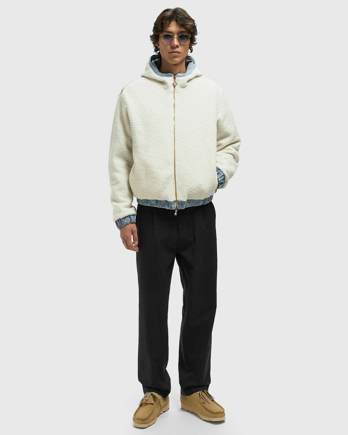 Casablanca CASHMERE TERRY/ DENIM REVERSIBLE JACKET Blue Mens Denim Jacket