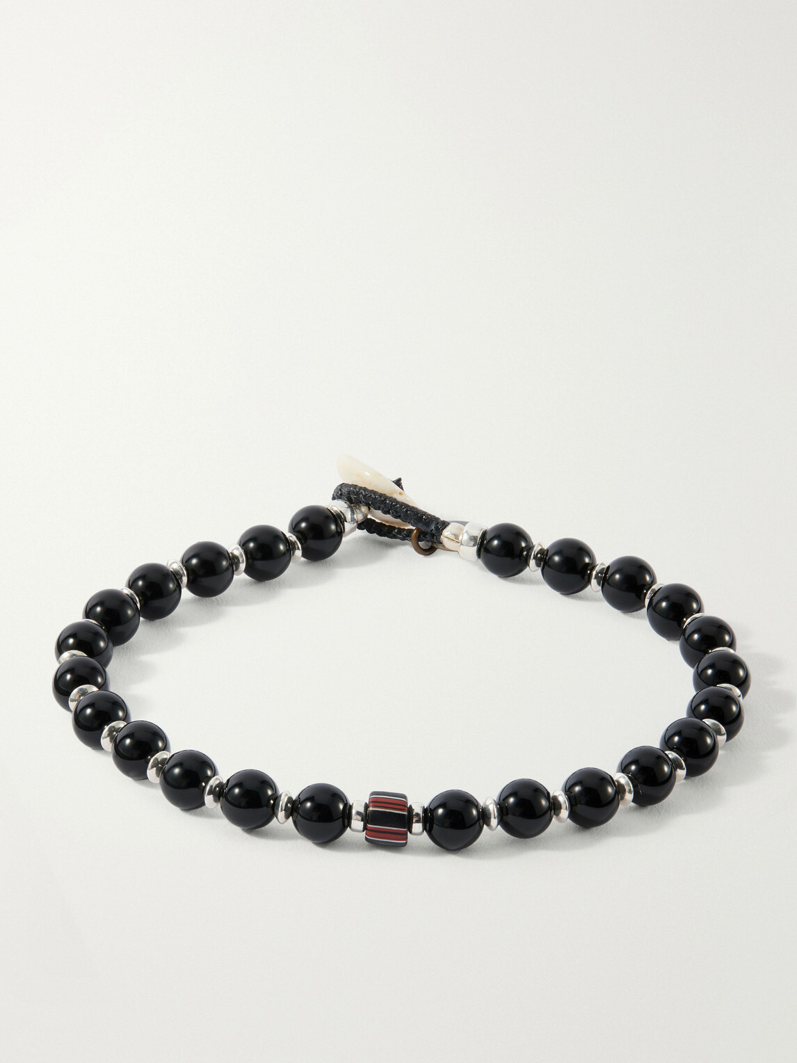 Mikia - Sterling Silver and Onyx Beaded Bracelet - Black