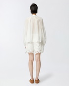 Pinko Silk Blend Blouse With Small Metal Studs Snow White