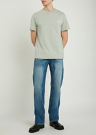A.P.C. Logo-embroidered Cotton T-shirt Light Grey