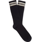 NN07 - Striped Ribbed Cotton-Blend Socks - Blue