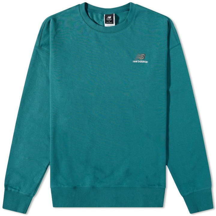 Photo: New Balance Men's Uni-ssentials French Terry Crew Sweat in Vintage Teal